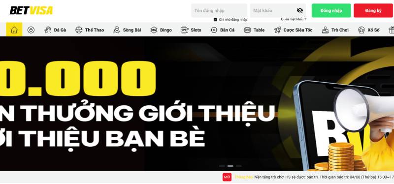 Bước 1: Đi tới trang chính của BetVisa