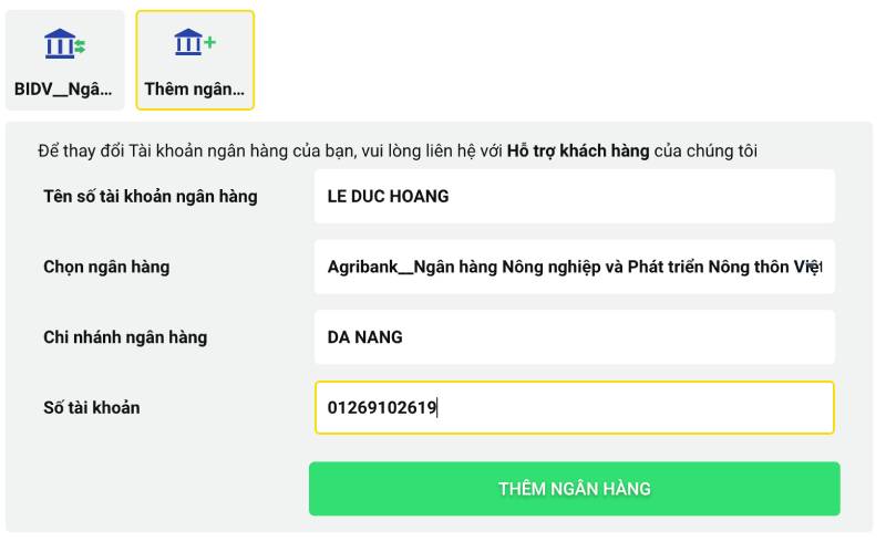 Hướng Dẫn Rút Tiền Betvisa Về Tài Khoản Ngay Chỉ 1 Phút 4 Thêm tài khoản ngân hàng